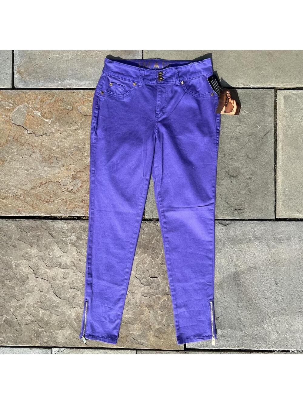 IMAN Women's Purple and Gold Trousers